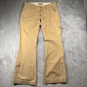 Buckle BKE Low Rise Khaki Cargo Bootcut Pants Women's 32x33.5 Y2K Utility